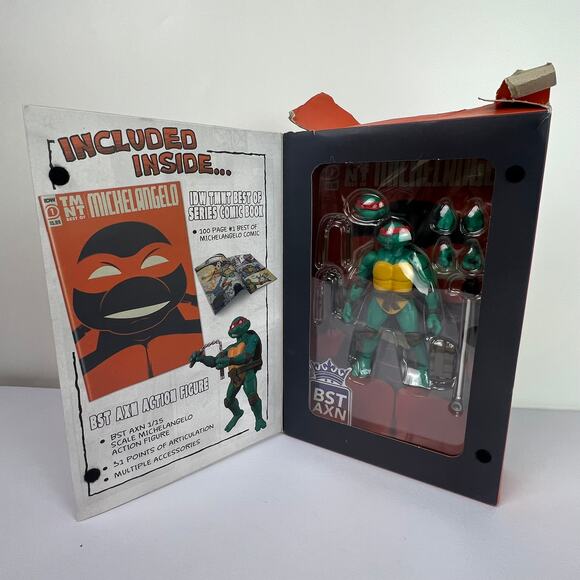 Teenage Mutant Ninja Turtles BST AXN Best of Michelangelo Figure Damaged Box - Picture 2 of 16